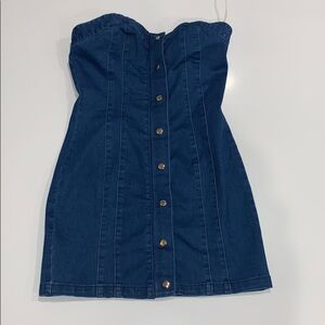 Strapless denim dress